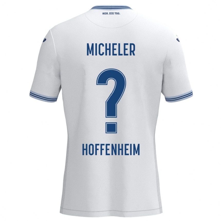 Kids Football Florian Micheler #0 White Blue Away Jersey 2024/25 T-Shirt Canada