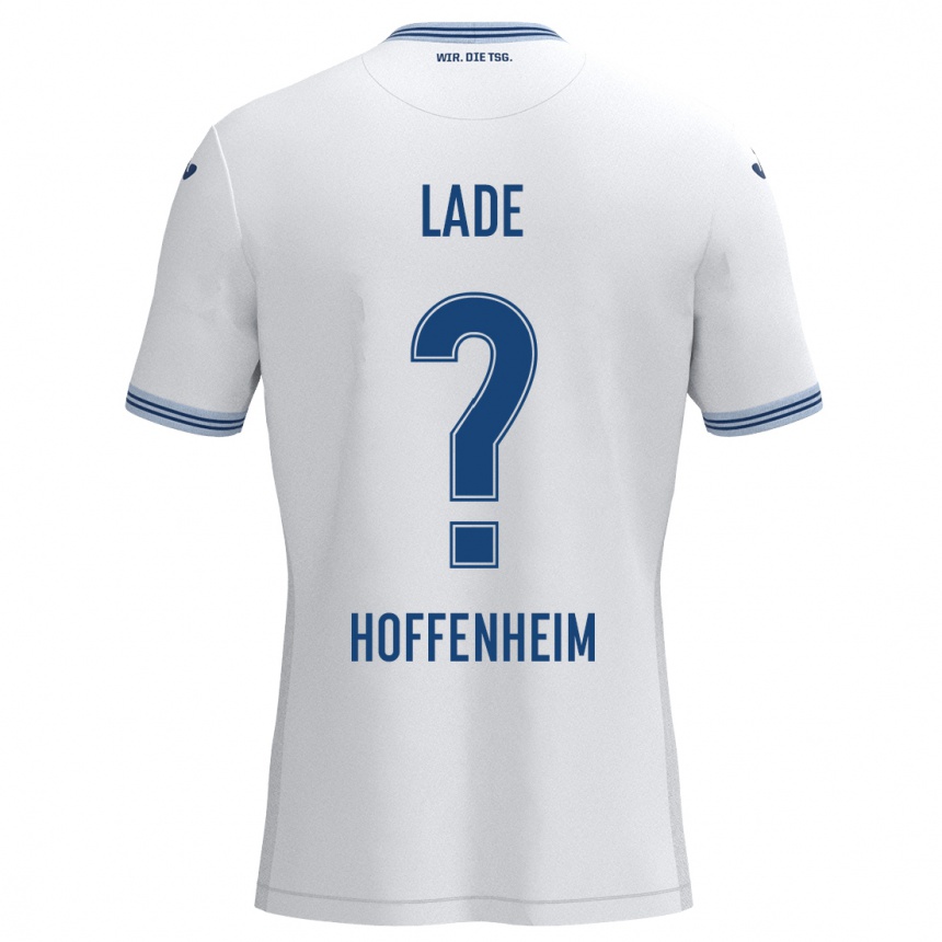 Kids Football Benjamin Lade #0 White Blue Away Jersey 2024/25 T-Shirt Canada