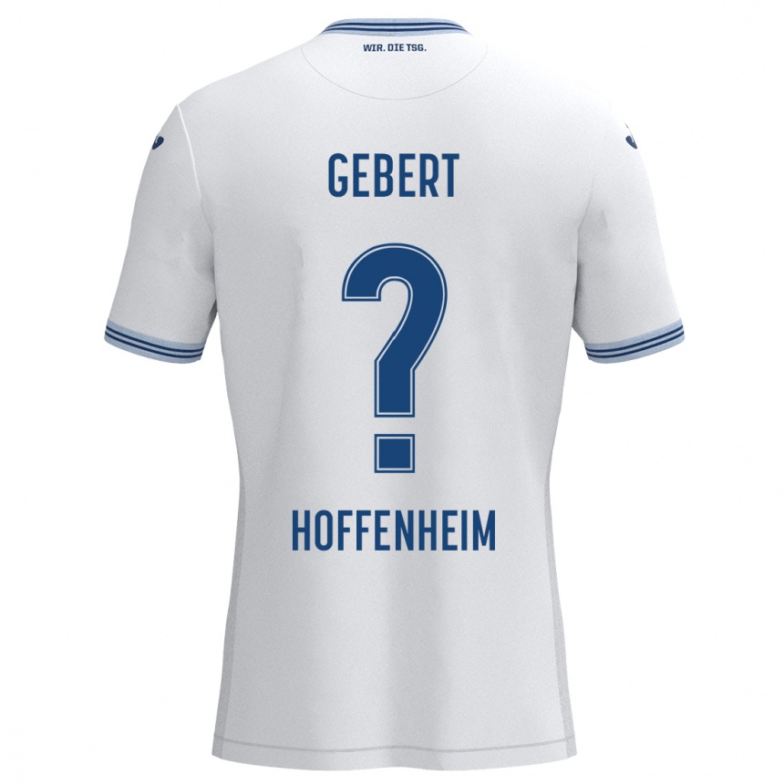 Kids Football Ferdinand Gebert #0 White Blue Away Jersey 2024/25 T-Shirt Canada