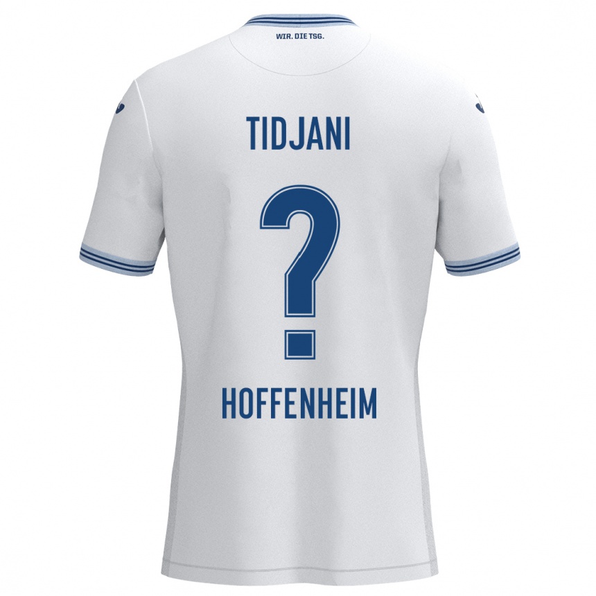 Kids Football Nouh Tidjani #0 White Blue Away Jersey 2024/25 T-Shirt Canada