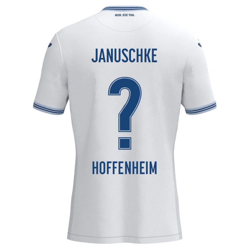 Kids Football Tim Januschke #0 White Blue Away Jersey 2024/25 T-Shirt Canada