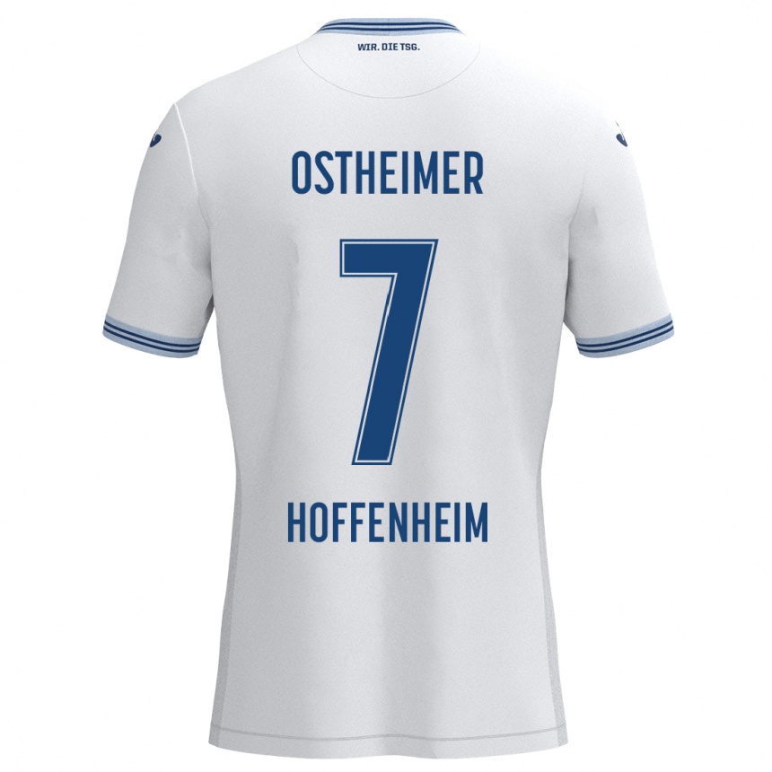 Kids Football Nevio Ostheimer #7 White Blue Away Jersey 2024/25 T-Shirt Canada