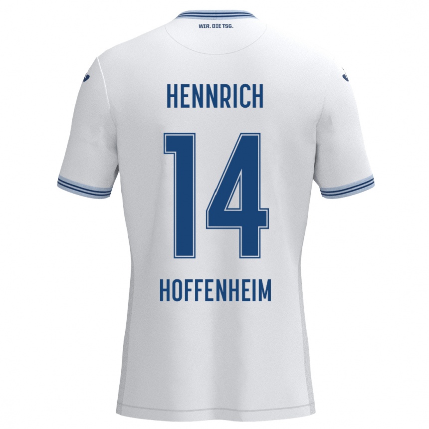 Kids Football Paul Hennrich #14 White Blue Away Jersey 2024/25 T-Shirt Canada