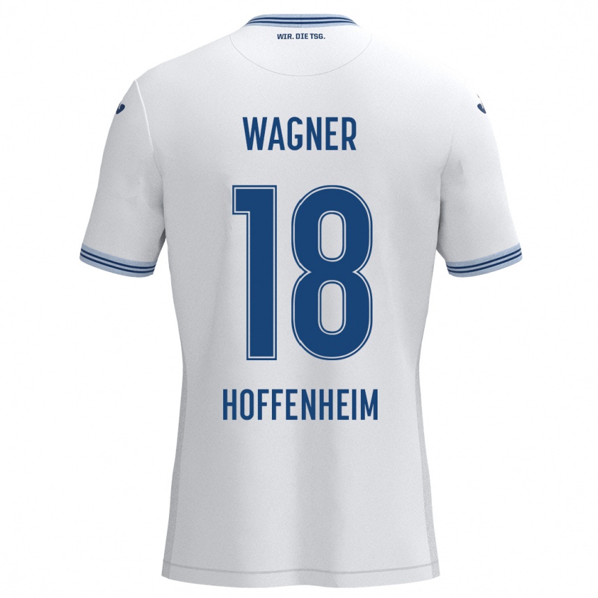 Kids Football Ricardo Wagner #18 White Blue Away Jersey 2024/25 T-Shirt Canada