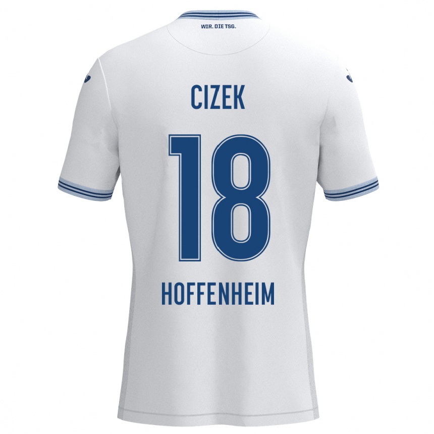 Kids Football Krystof Cizek #18 White Blue Away Jersey 2024/25 T-Shirt Canada