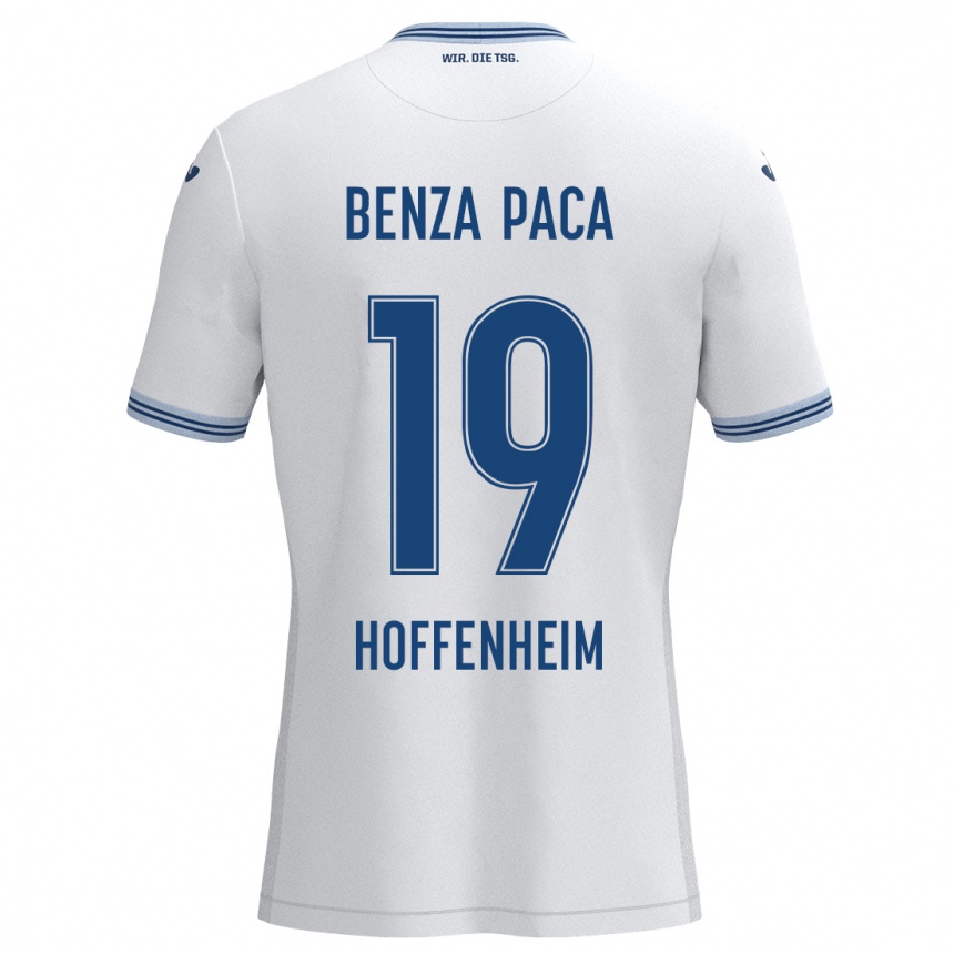 Kids Football Lynes Benza Paca #19 White Blue Away Jersey 2024/25 T-Shirt Canada