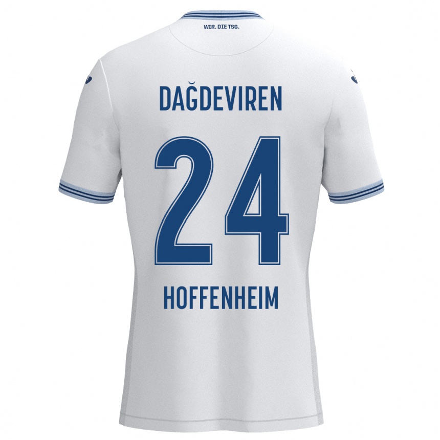 Kids Football Diren Dağdeviren #24 White Blue Away Jersey 2024/25 T-Shirt Canada