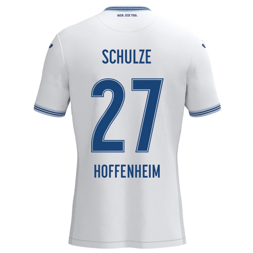 Kids Football Louis Schulze #27 White Blue Away Jersey 2024/25 T-Shirt Canada