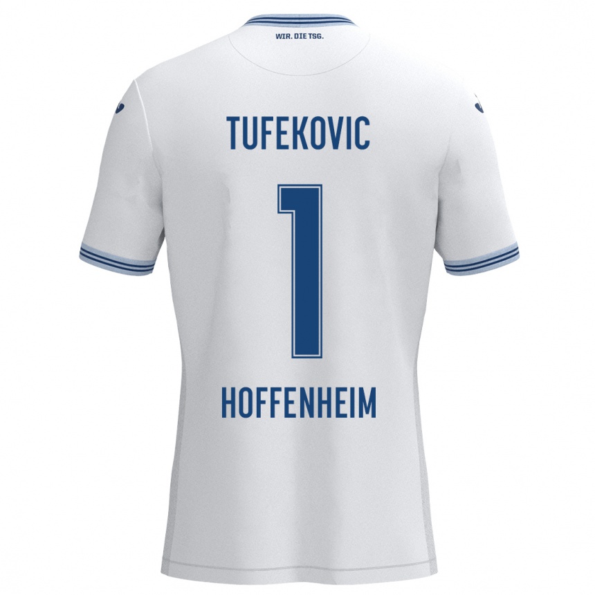 Kids Football Martina Tufekovic #1 White Blue Away Jersey 2024/25 T-Shirt Canada