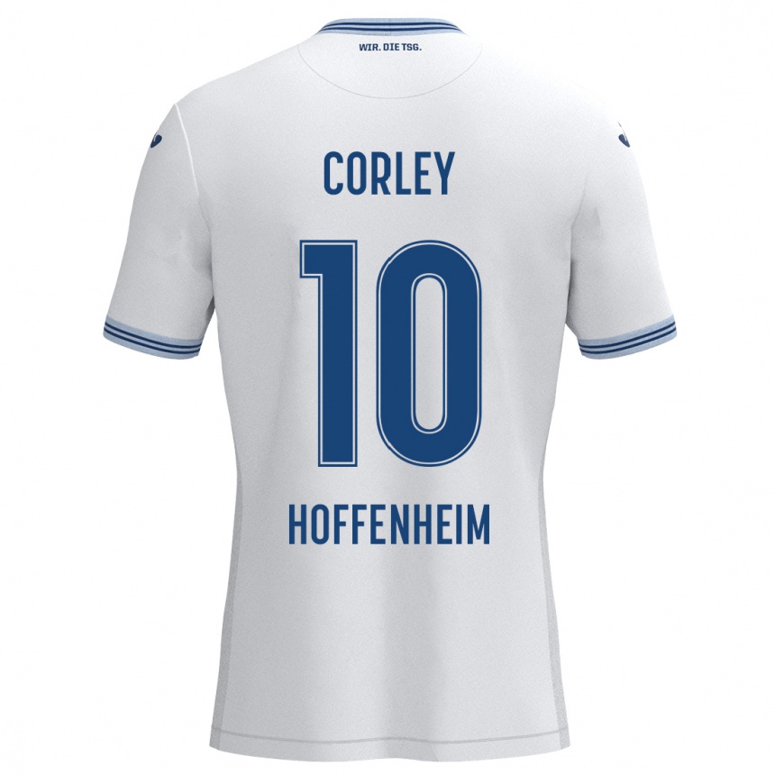 Kids Football Gia Corley #10 White Blue Away Jersey 2024/25 T-Shirt Canada