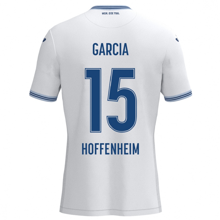 Kids Football Marta Cazalla Garcia #15 White Blue Away Jersey 2024/25 T-Shirt Canada