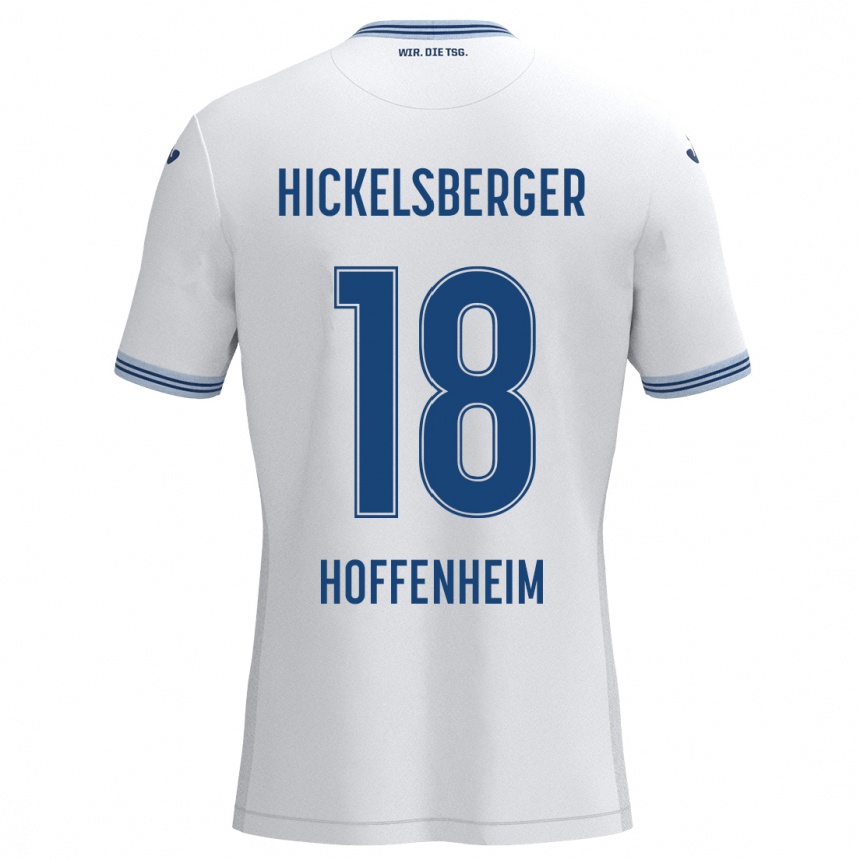 Kids Football Julia Hickelsberger #18 White Blue Away Jersey 2024/25 T-Shirt Canada