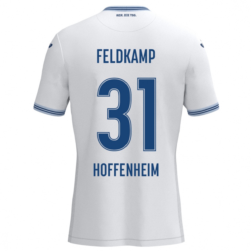 Kids Football Jana Feldkamp #31 White Blue Away Jersey 2024/25 T-Shirt Canada