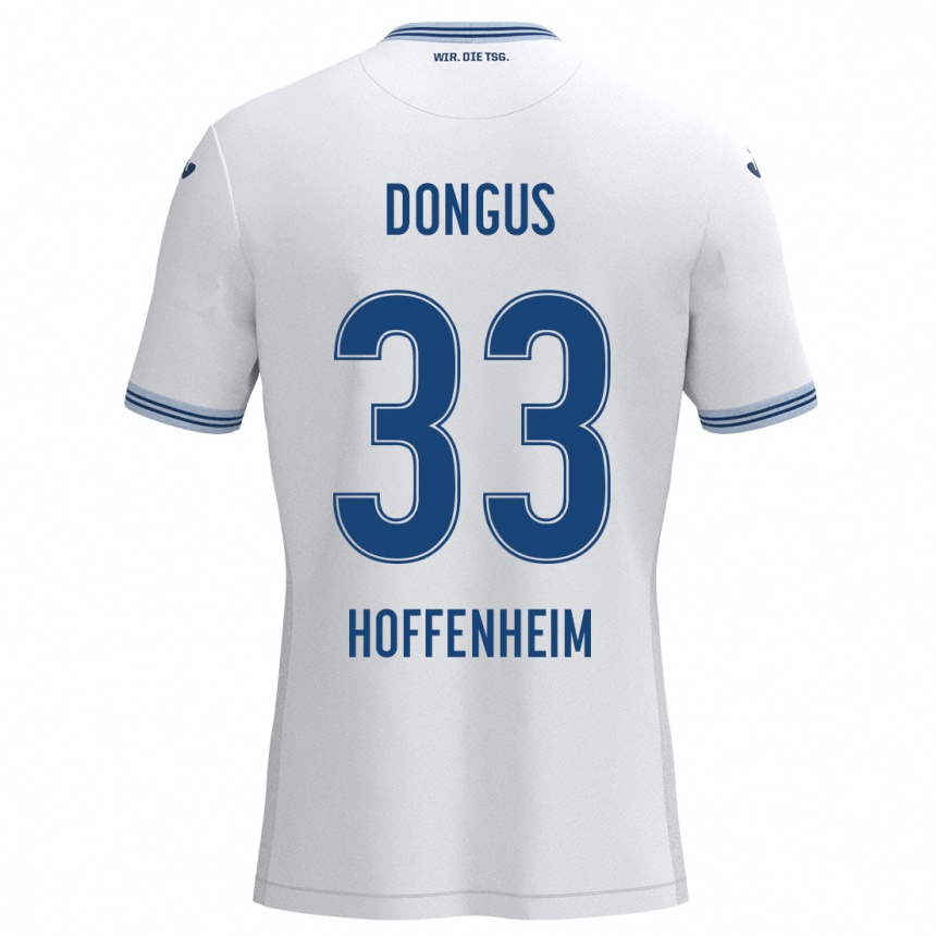 Kids Football Fabienne Dongus #33 White Blue Away Jersey 2024/25 T-Shirt Canada