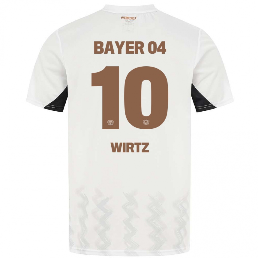 Kids Football Florian Wirtz #10 White Black Away Jersey 2024/25 T-Shirt Canada