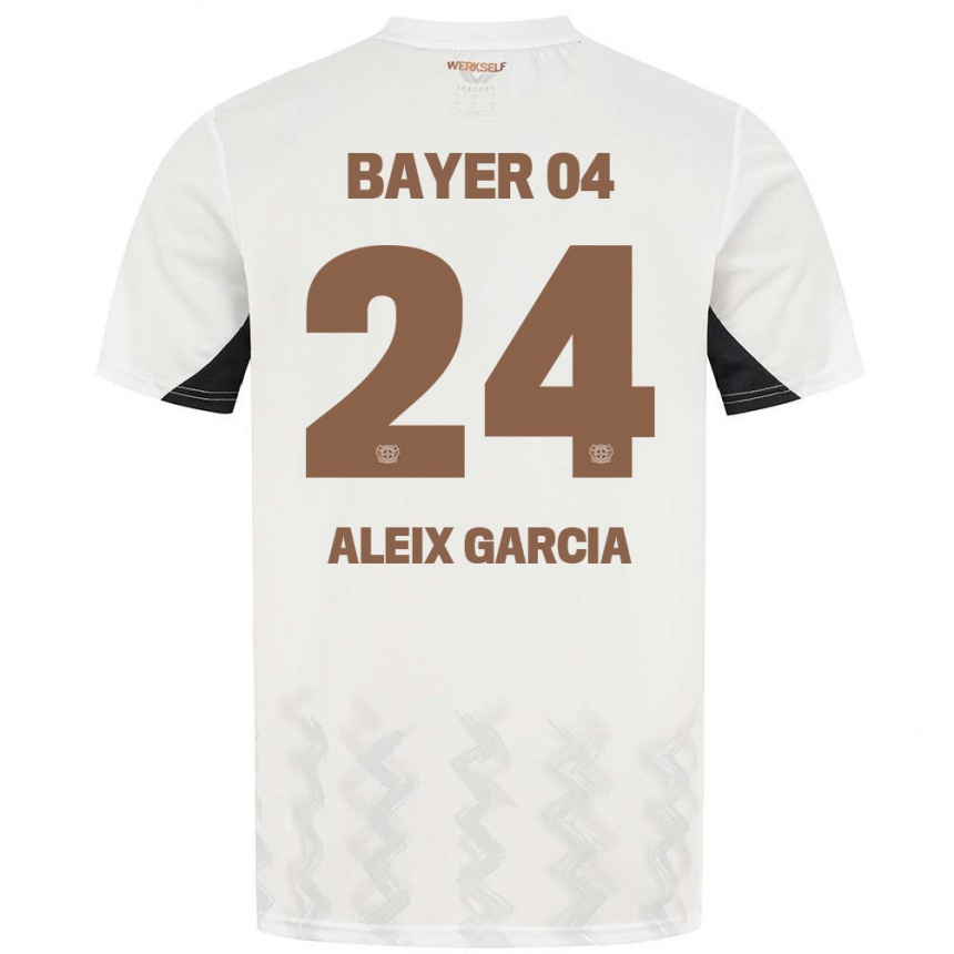 Kids Football Aleix García #24 White Black Away Jersey 2024/25 T-Shirt Canada