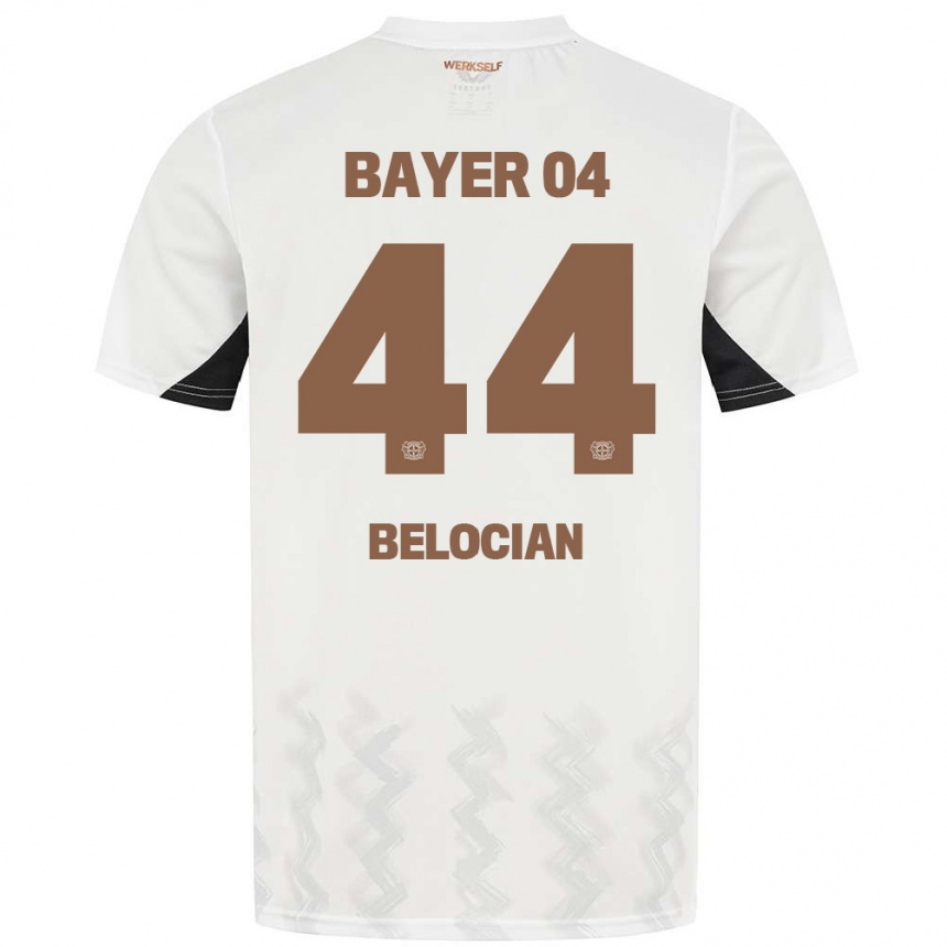 Kids Football Jeanuël Belocian #44 White Black Away Jersey 2024/25 T-Shirt Canada