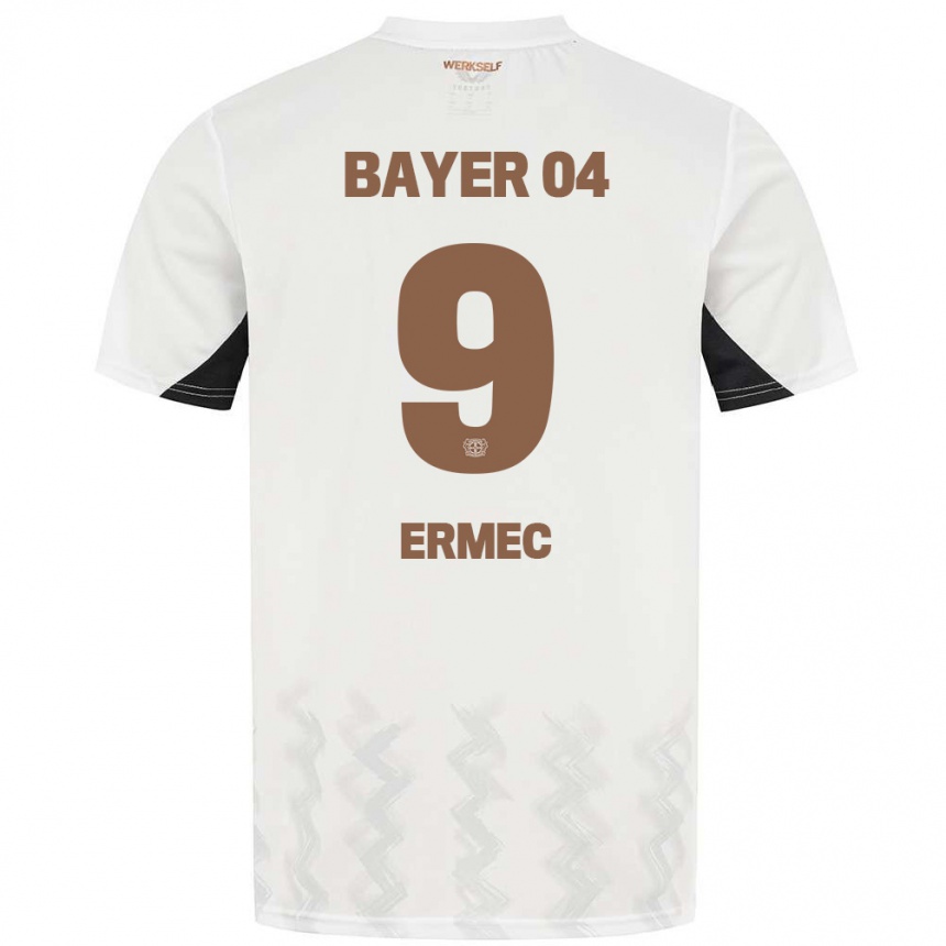 Kids Football Berkan Ermec #9 White Black Away Jersey 2024/25 T-Shirt Canada