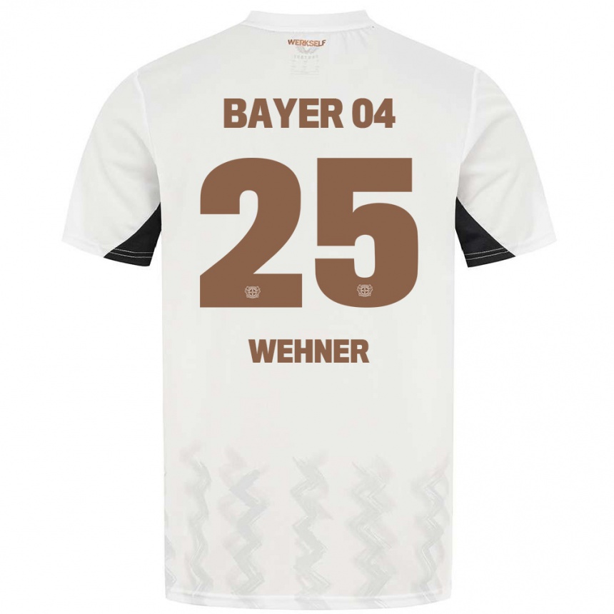 Kids Football Luca Wehner #25 White Black Away Jersey 2024/25 T-Shirt Canada