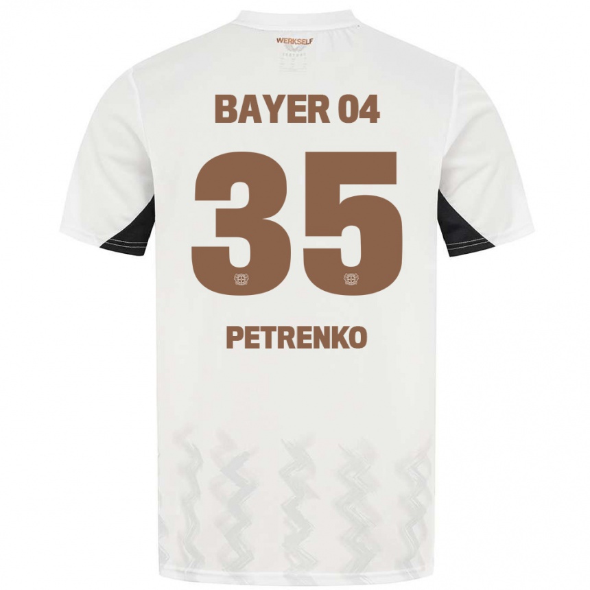 Kids Football Oleksandr Petrenko #35 White Black Away Jersey 2024/25 T-Shirt Canada