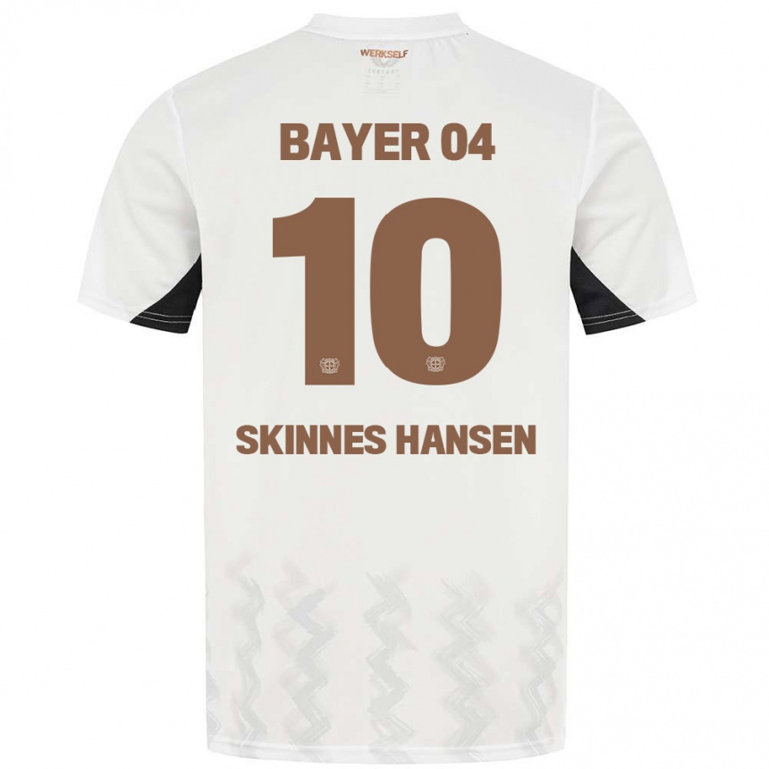 Kids Football Synne Skinnes Hansen #10 White Black Away Jersey 2024/25 T-Shirt Canada