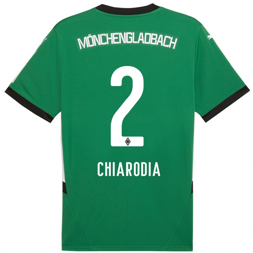 Kids Football Fabio Chiarodia #2 Green White Away Jersey 2024/25 T-Shirt Canada