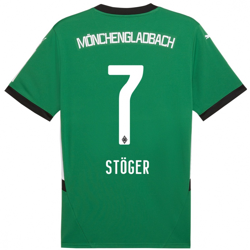 Kids Football Kevin Stöger #7 Green White Away Jersey 2024/25 T-Shirt Canada