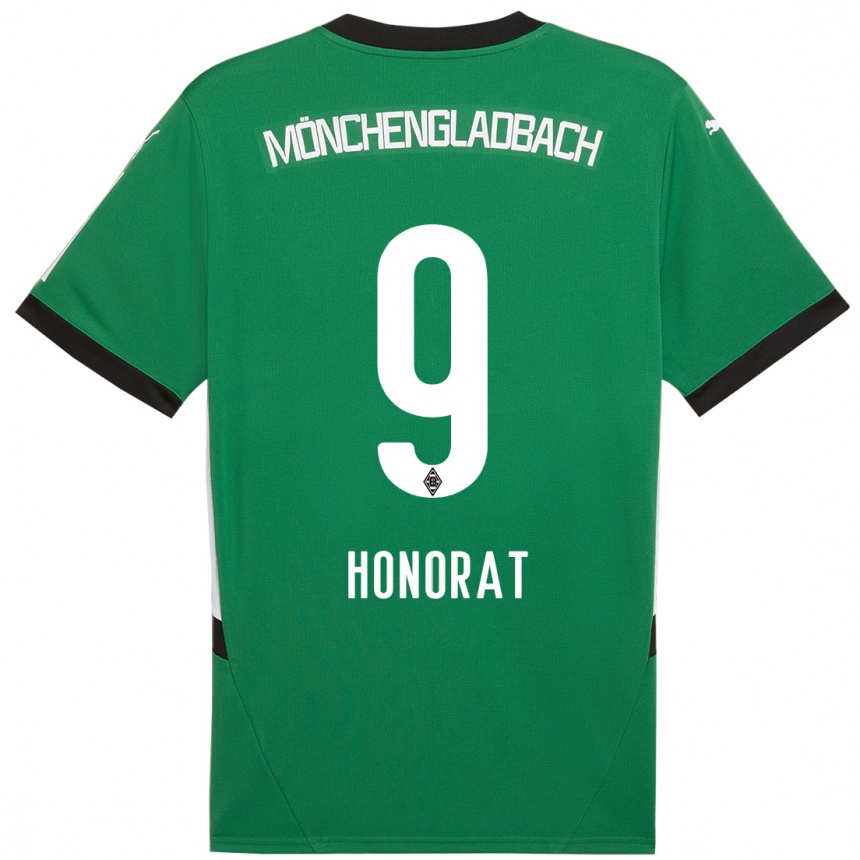 Enfant Football Maillot Franck Honorat #9 Vert Blanc Tenues Extérieur 2024/25 Canada