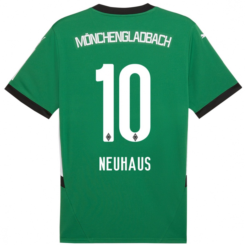 Enfant Football Maillot Florian Neuhaus #10 Vert Blanc Tenues Extérieur 2024/25 Canada