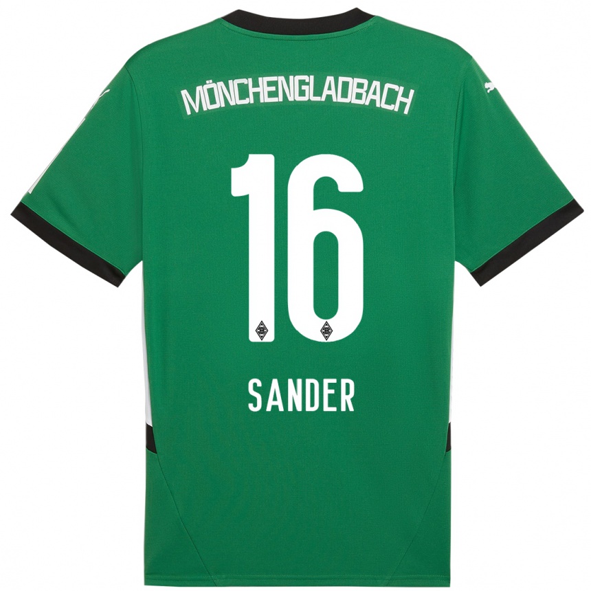 Kids Football Philipp Sander #16 Green White Away Jersey 2024/25 T-Shirt Canada