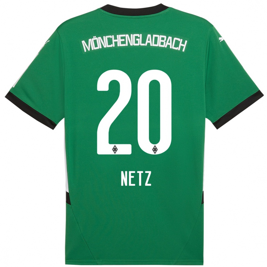 Kids Football Luca Netz #20 Green White Away Jersey 2024/25 T-Shirt Canada