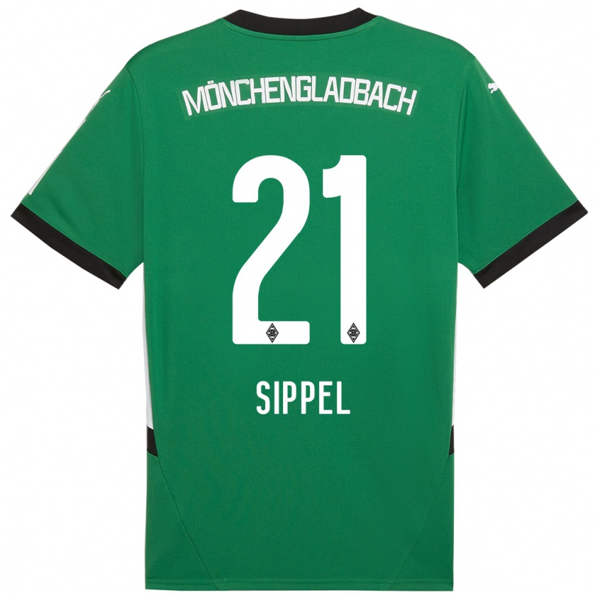 Kids Football Tobias Sippel #21 Green White Away Jersey 2024/25 T-Shirt Canada