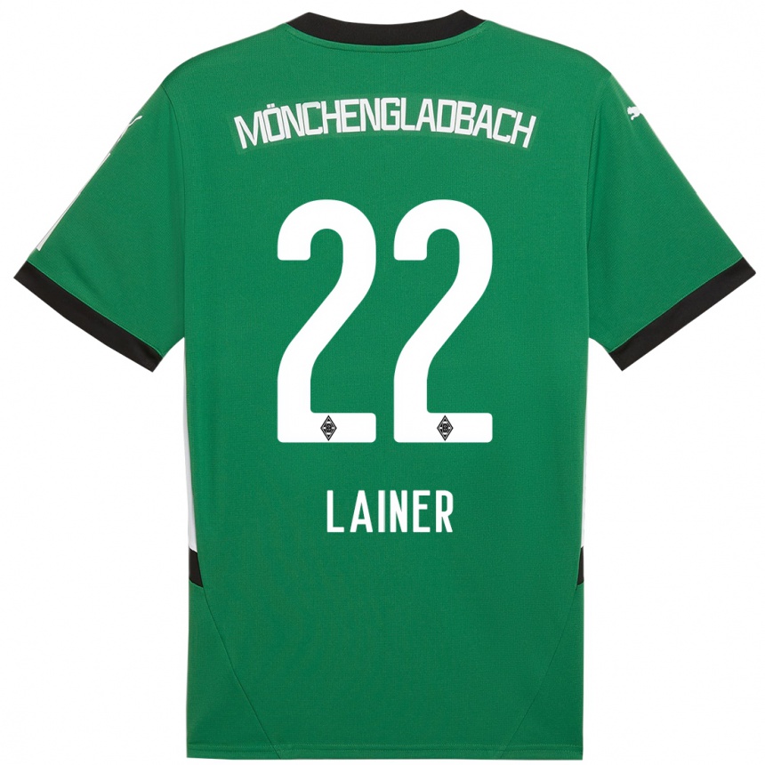 Enfant Football Maillot Stefan Lainer #22 Vert Blanc Tenues Extérieur 2024/25 Canada