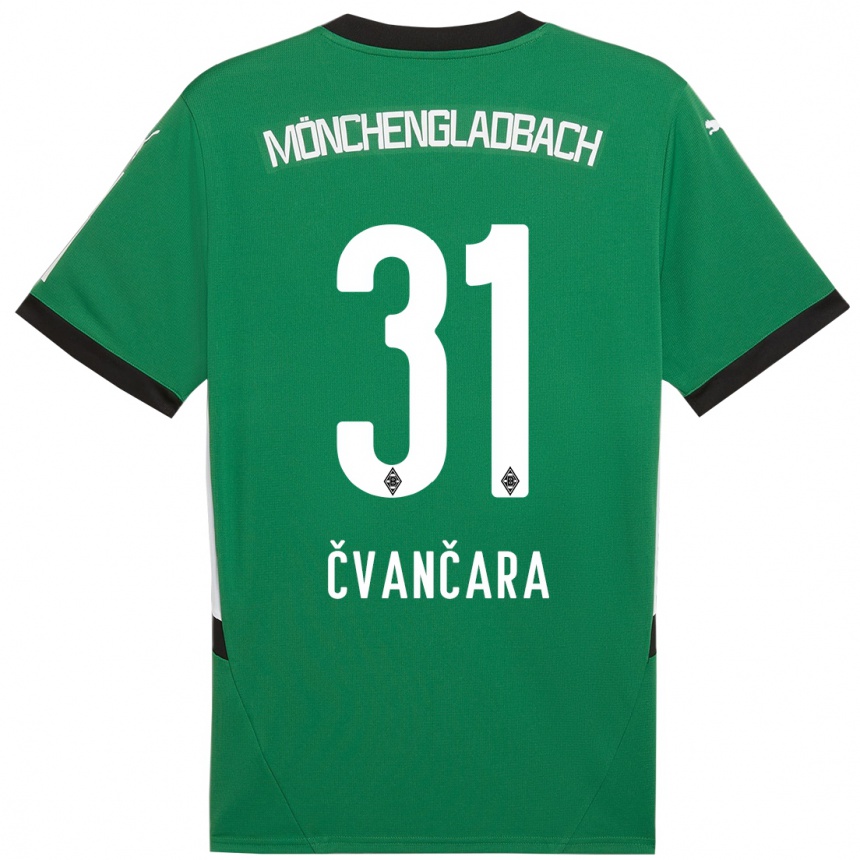 Kids Football Tomas Cvancara #31 Green White Away Jersey 2024/25 T-Shirt Canada