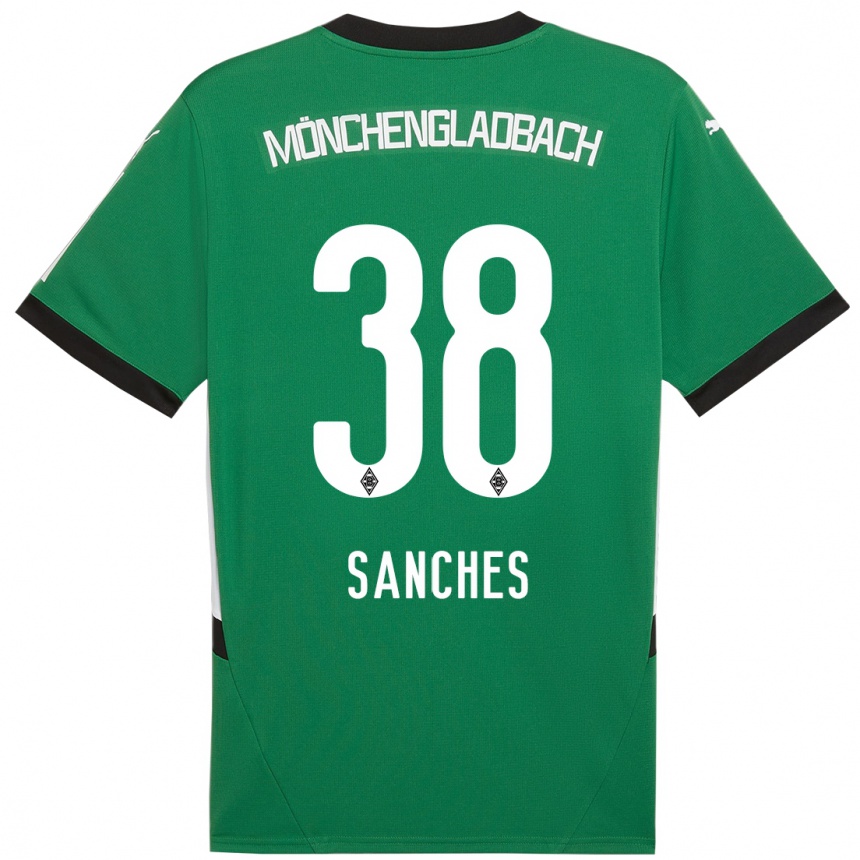 Enfant Football Maillot Yvandro Borges Sanches #38 Vert Blanc Tenues Extérieur 2024/25 Canada