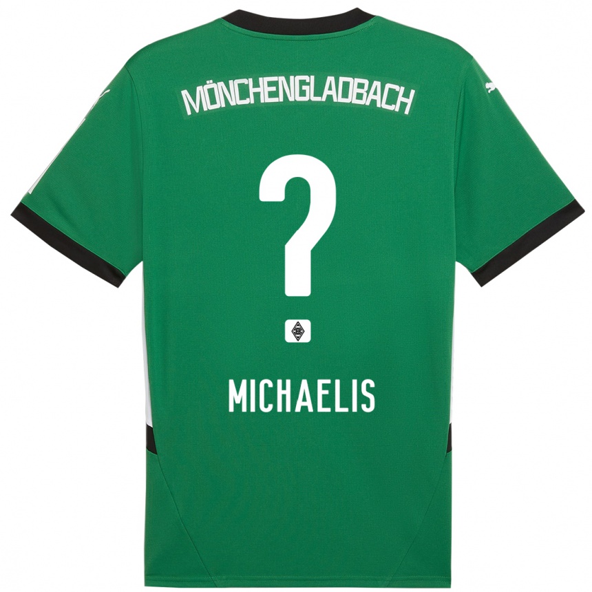 Kids Football Yannick Michaelis #0 Green White Away Jersey 2024/25 T-Shirt Canada