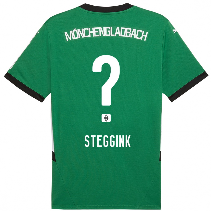 Kids Football Lennart Steggink #0 Green White Away Jersey 2024/25 T-Shirt Canada