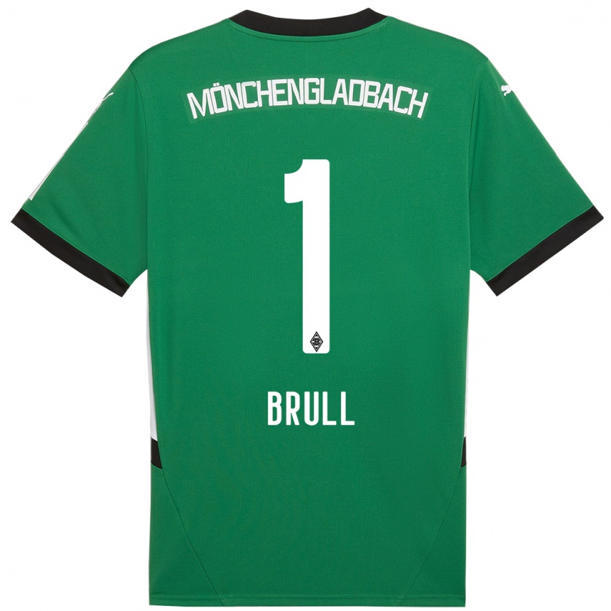 Kids Football Maximilian Brüll #1 Green White Away Jersey 2024/25 T-Shirt Canada