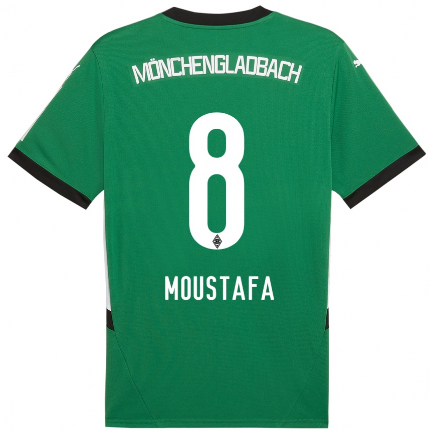 Kids Football Moustafa Ashraf Moustafa #8 Green White Away Jersey 2024/25 T-Shirt Canada