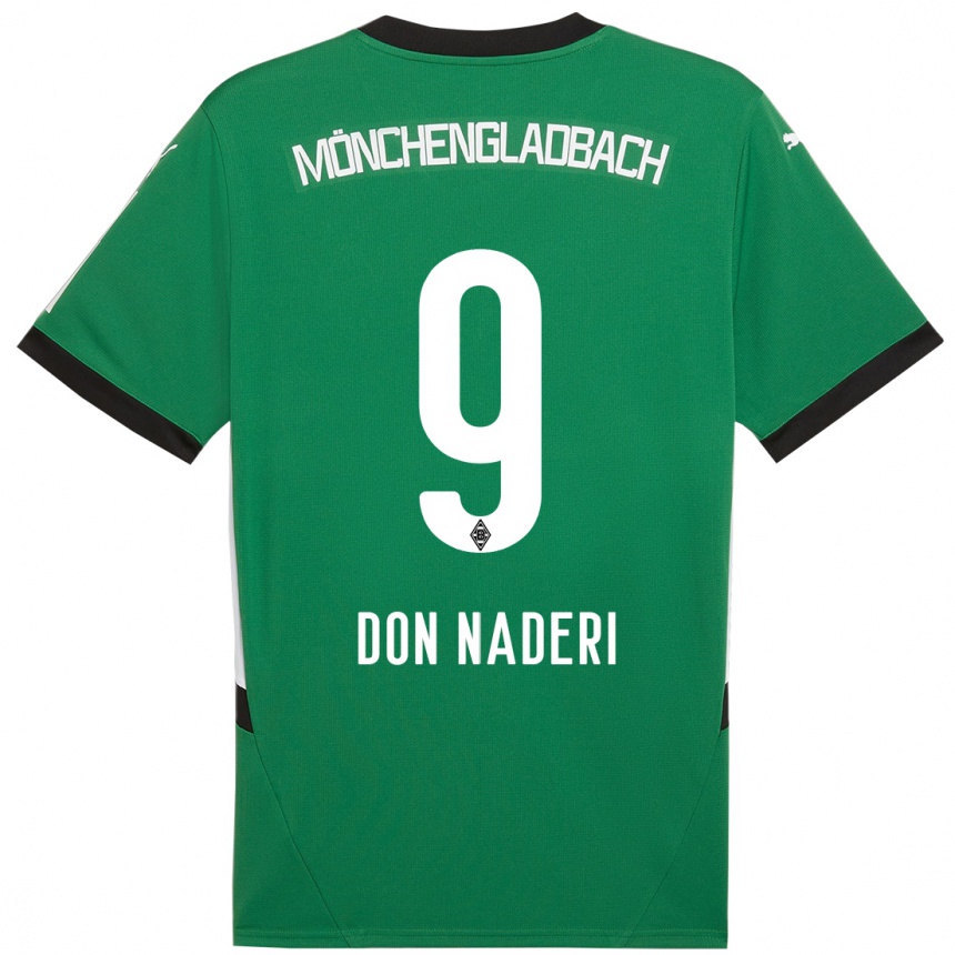 Kids Football Ryan Don Naderi #9 Green White Away Jersey 2024/25 T-Shirt Canada