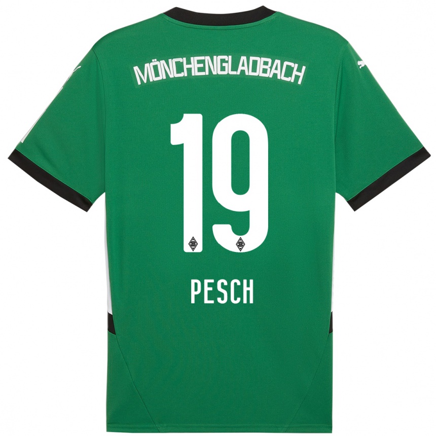 Kids Football Noah Pesch #19 Green White Away Jersey 2024/25 T-Shirt Canada