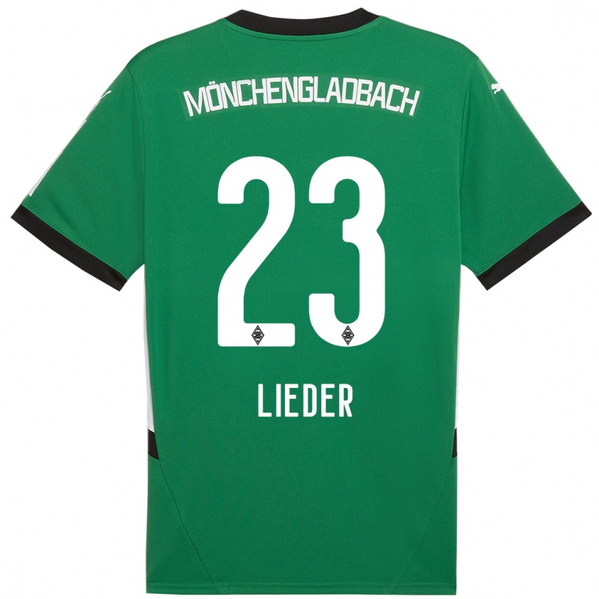 Kids Football Michel Lieder #23 Green White Away Jersey 2024/25 T-Shirt Canada