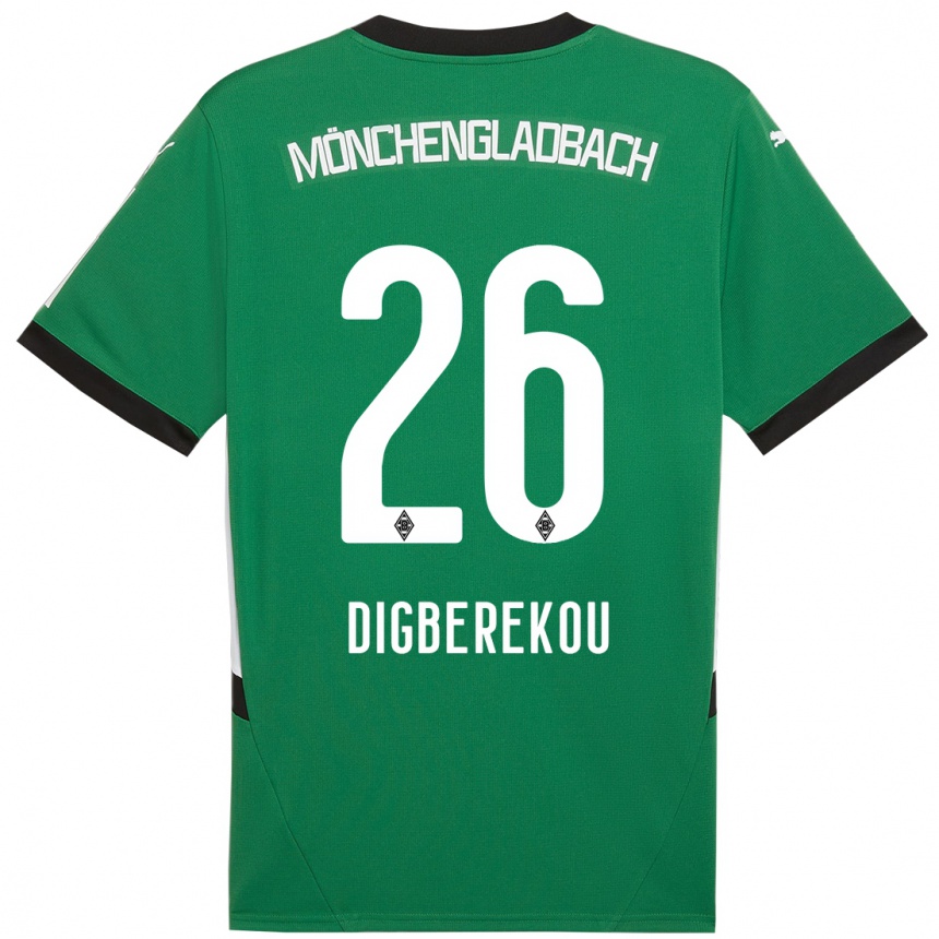 Enfant Football Maillot Ibrahim Digberekou #26 Vert Blanc Tenues Extérieur 2024/25 Canada