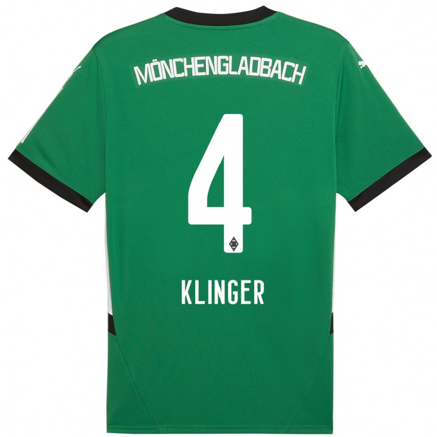 Kids Football Nina Klinger #4 Green White Away Jersey 2024/25 T-Shirt Canada