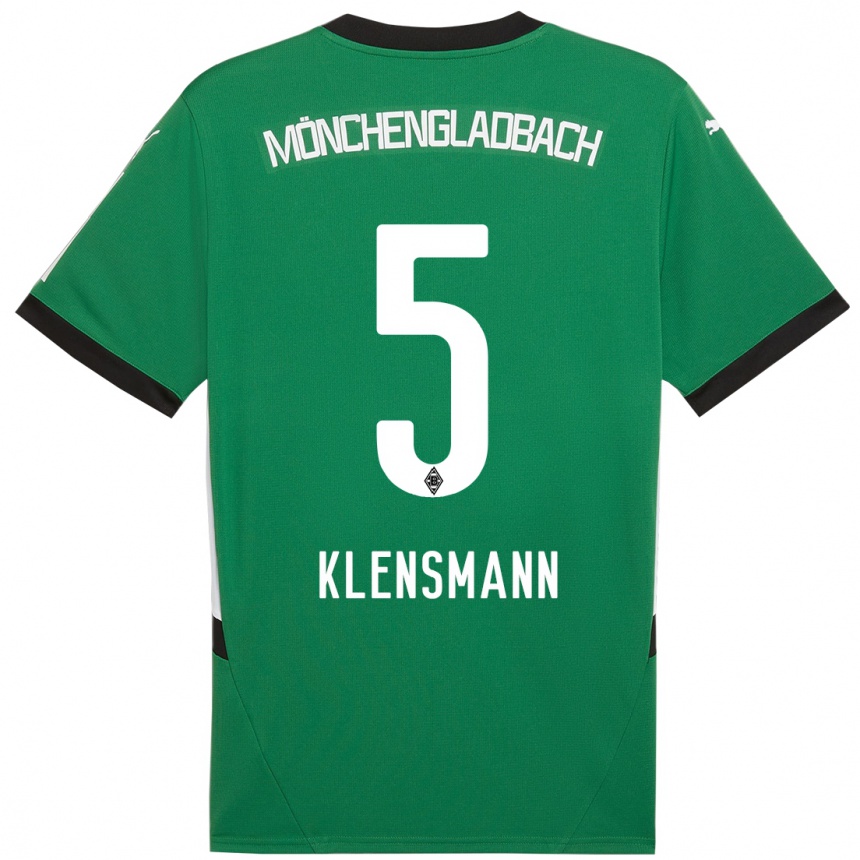 Kids Football Paula Klensmann #5 Green White Away Jersey 2024/25 T-Shirt Canada