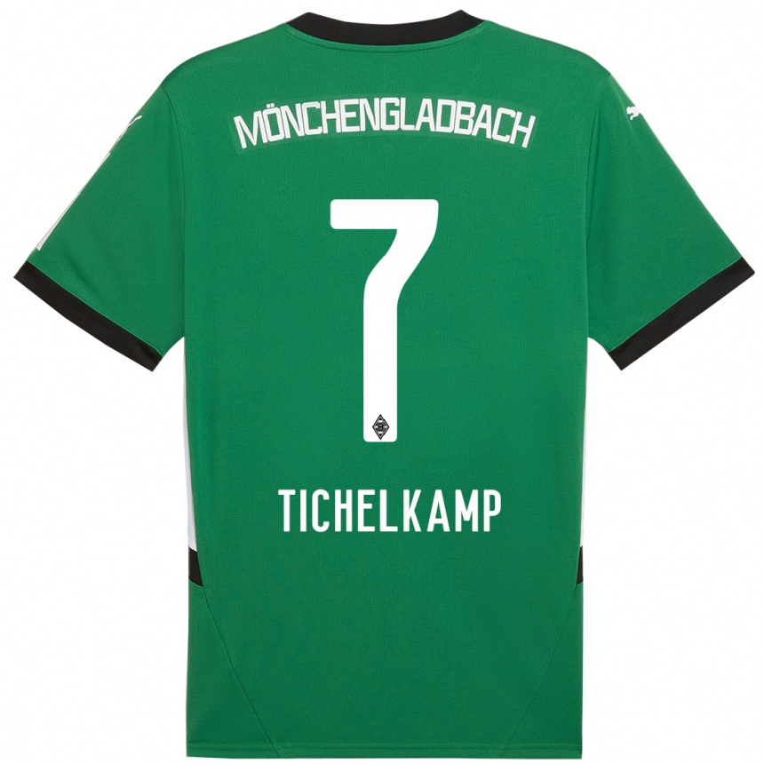 Kids Football Emily Tichelkamp #7 Green White Away Jersey 2024/25 T-Shirt Canada