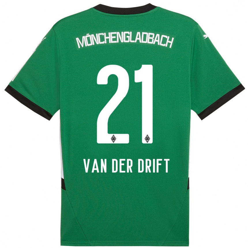 Kids Football Suus Van Der Drift #21 Green White Away Jersey 2024/25 T-Shirt Canada