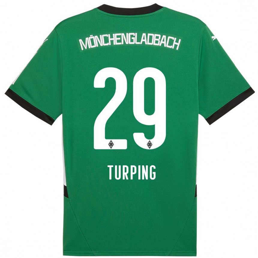 Kids Football Selim Turping #29 Green White Away Jersey 2024/25 T-Shirt Canada