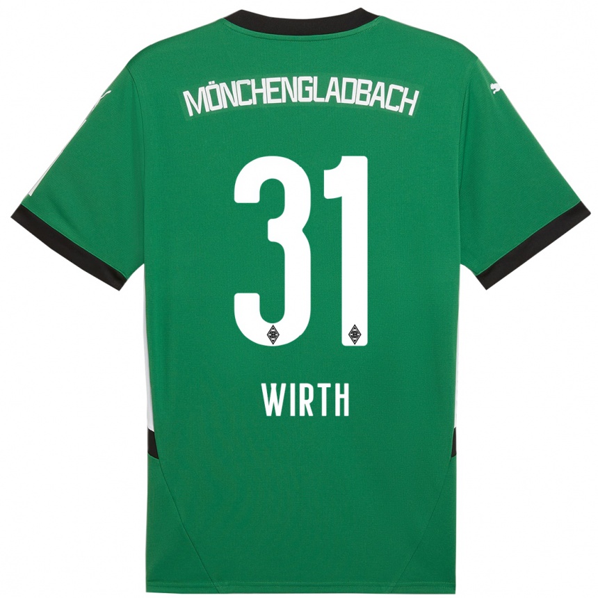 Enfant Football Maillot Linus Wirth #31 Vert Blanc Tenues Extérieur 2024/25 Canada