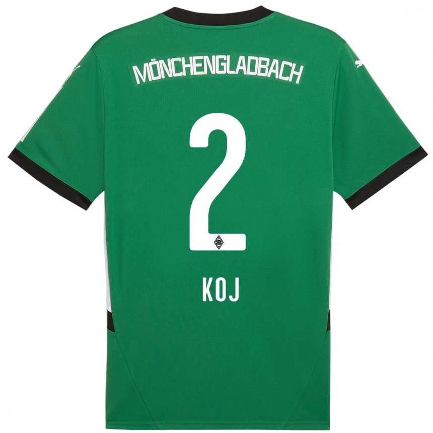 Kids Football Julia Koj #2 Green White Away Jersey 2024/25 T-Shirt Canada